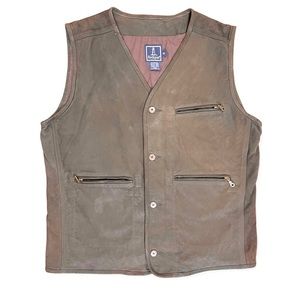 Mens Genuine Leather Rockport Utility Vest XL